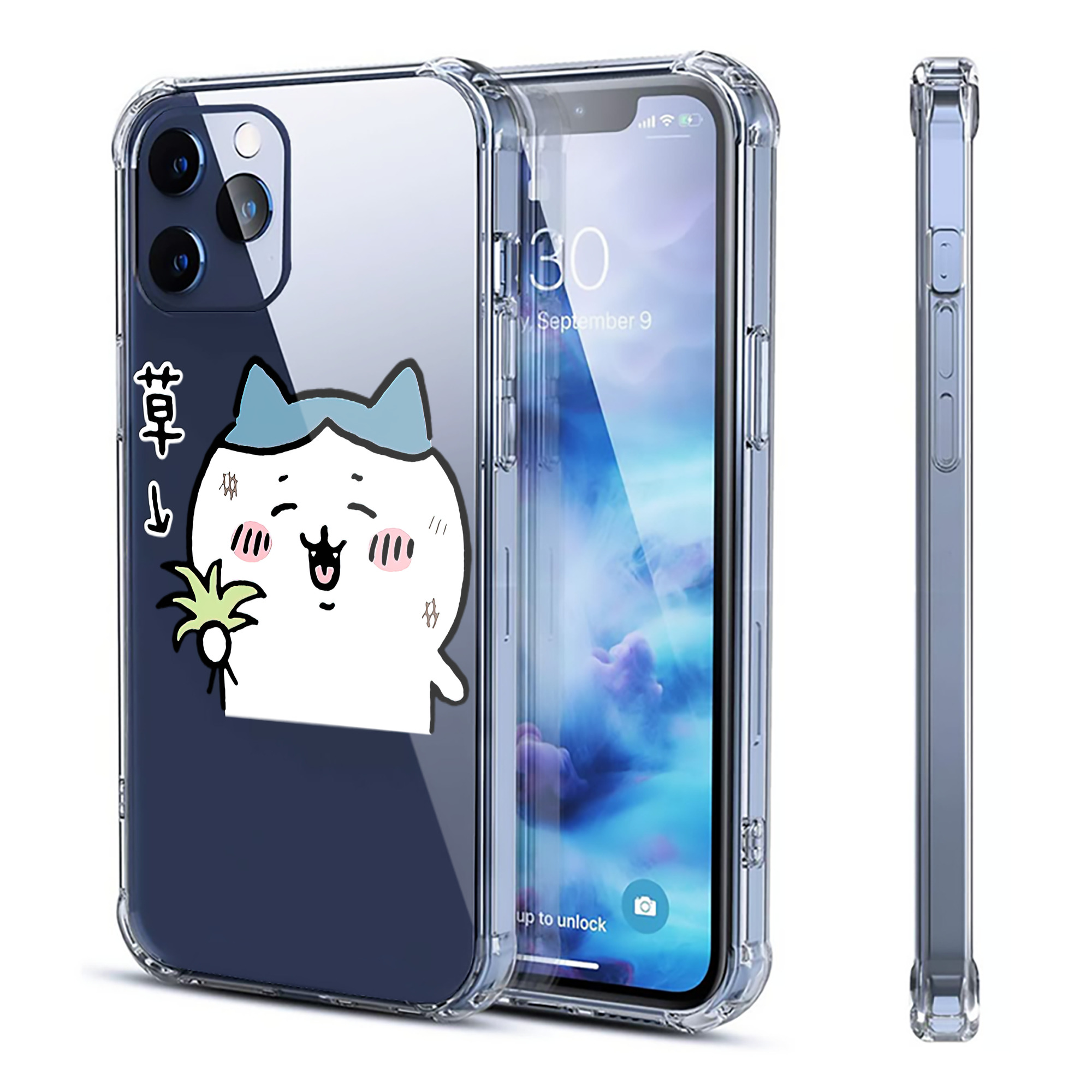 （画像用） ちいかわ ハチワレ Chii-kawa hachiware 【iPhone 12シリーズ対応】透明スマホケース（クリアソフトケース）